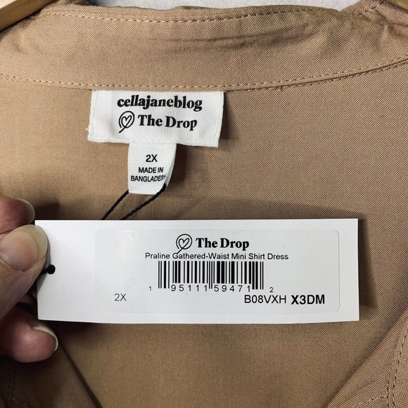 The Drop x Cellajaneblog Praline Gathered Waist Mini Shirt Dress Womens 2X NWT - Picture 8 of 15